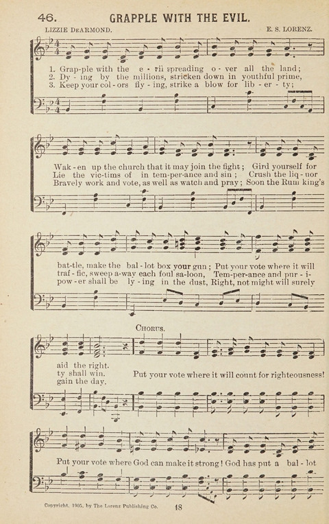 New Anti-Saloon Songs: A Collection of Temperance and Moral Reform Songs Prepared at the Request of The National Anti-Saloon League page 46