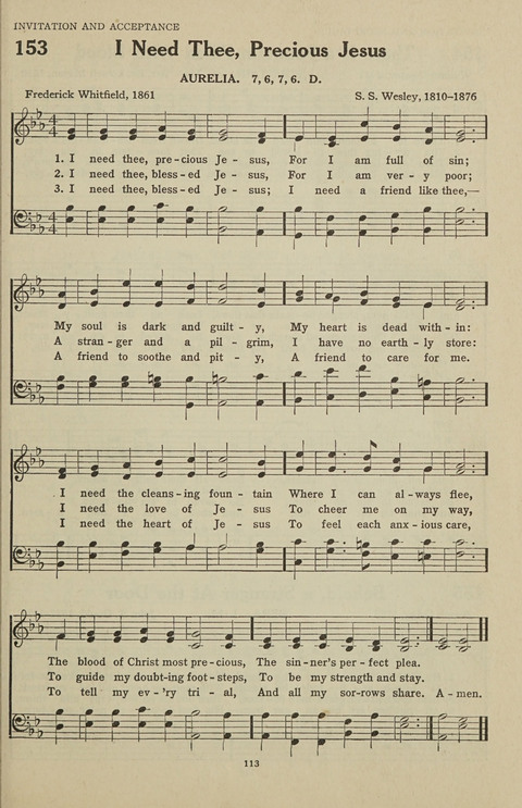 New Baptist Hymnal: containing standard and Gospel hymns and responsive readings page 113