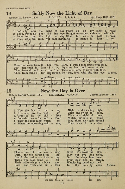 New Baptist Hymnal: containing standard and Gospel hymns and responsive readings page 12