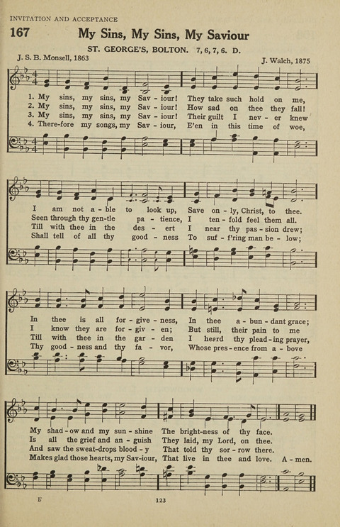 New Baptist Hymnal: containing standard and Gospel hymns and responsive readings page 123
