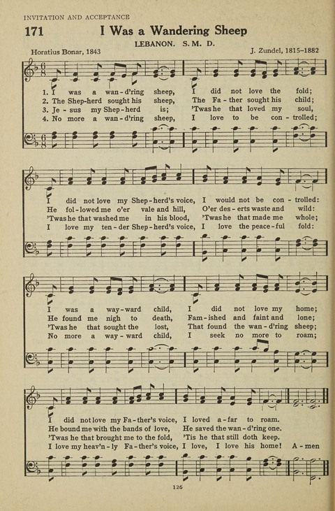 New Baptist Hymnal: containing standard and Gospel hymns and responsive readings page 126