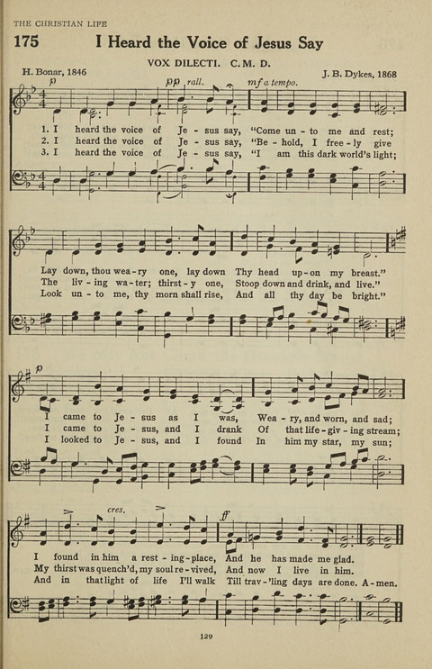 New Baptist Hymnal: containing standard and Gospel hymns and responsive readings page 129