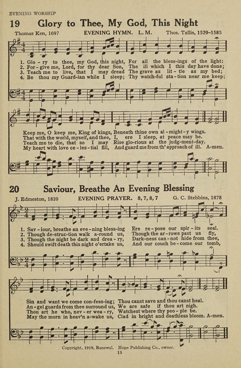 New Baptist Hymnal: containing standard and Gospel hymns and responsive readings page 15