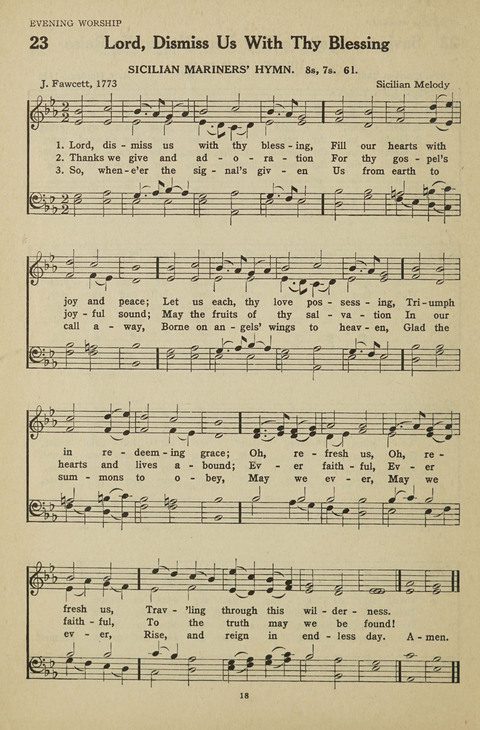 New Baptist Hymnal: containing standard and Gospel hymns and responsive readings page 18
