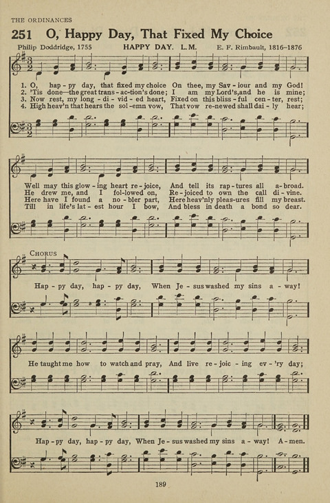 New Baptist Hymnal: containing standard and Gospel hymns and responsive readings page 189