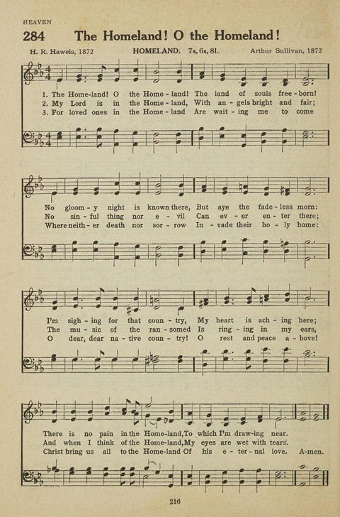 New Baptist Hymnal: containing standard and Gospel hymns and responsive readings page 216