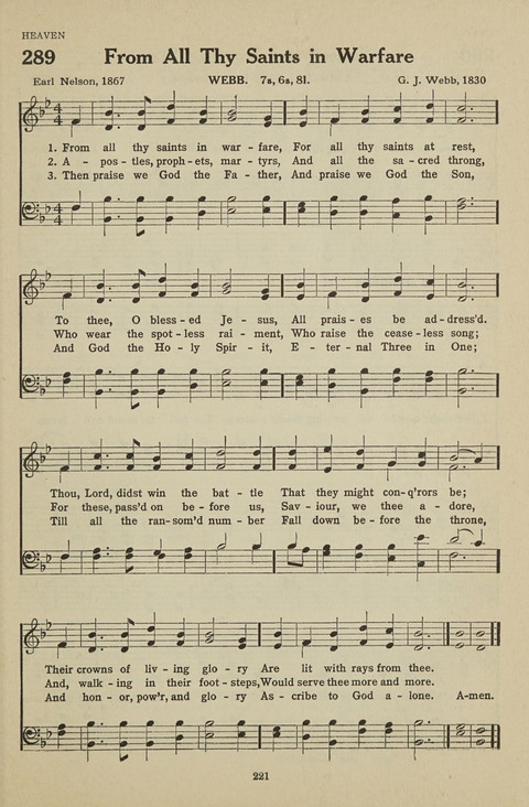 New Baptist Hymnal: containing standard and Gospel hymns and responsive readings page 221