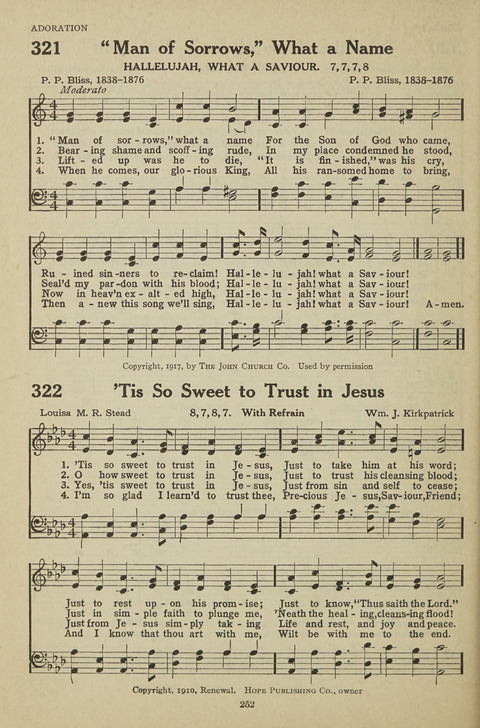 New Baptist Hymnal: containing standard and Gospel hymns and responsive readings page 252