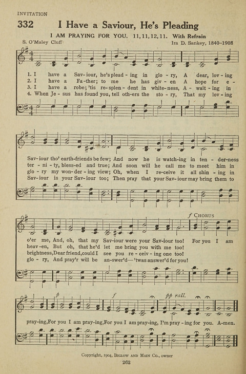 New Baptist Hymnal: containing standard and Gospel hymns and responsive readings page 262