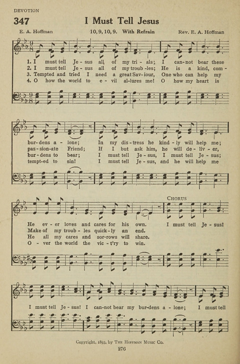 New Baptist Hymnal: containing standard and Gospel hymns and responsive readings page 276