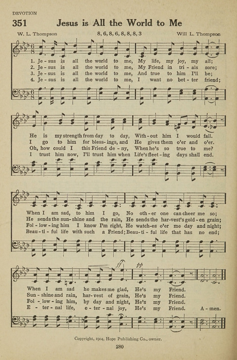 New Baptist Hymnal: containing standard and Gospel hymns and responsive readings page 280