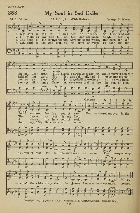 New Baptist Hymnal: containing standard and Gospel hymns and responsive readings page 282