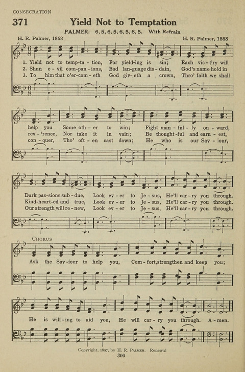 New Baptist Hymnal: containing standard and Gospel hymns and responsive readings page 300
