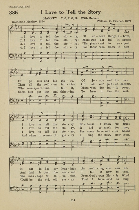 New Baptist Hymnal: containing standard and Gospel hymns and responsive readings page 314