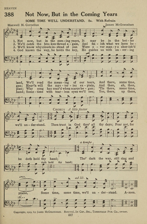 New Baptist Hymnal: containing standard and Gospel hymns and responsive readings page 317