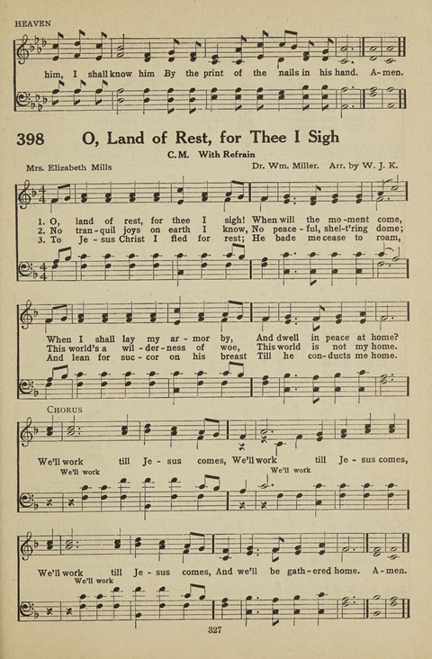 New Baptist Hymnal: containing standard and Gospel hymns and responsive readings page 327