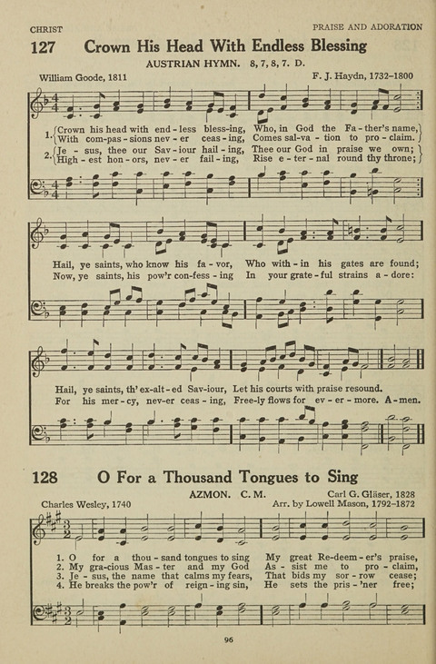 New Baptist Hymnal: containing standard and Gospel hymns and responsive readings page 96