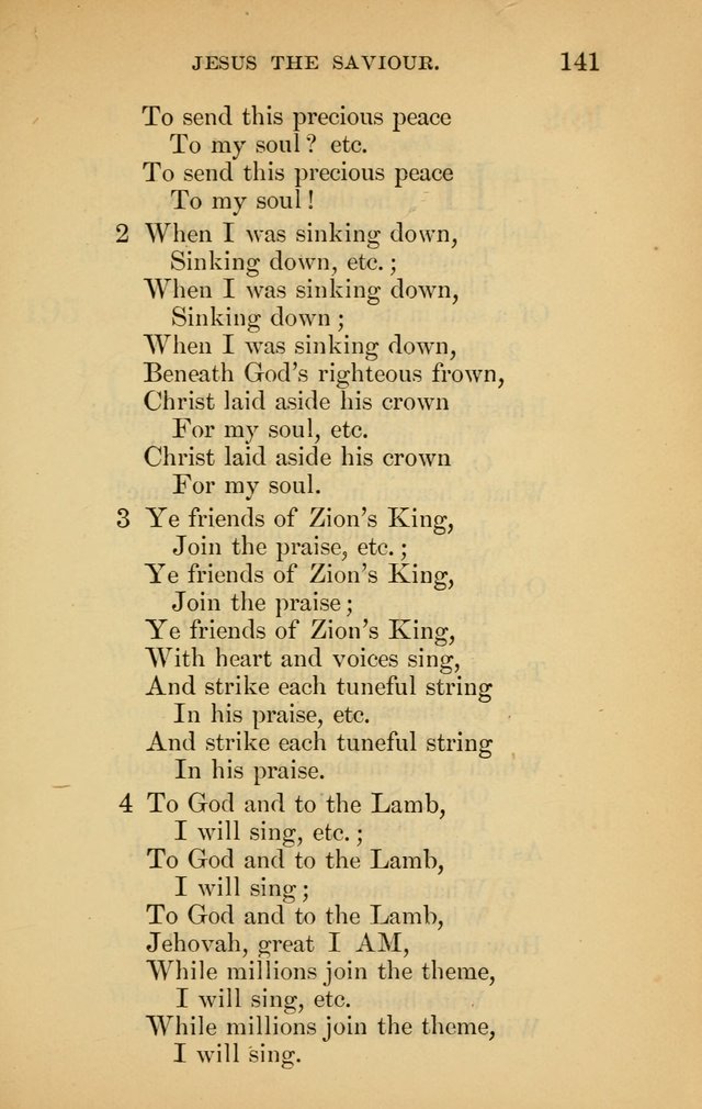The New Baptist Psalmist and Tune Book: for churches and Sunday-schools page 141