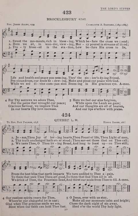 The New Baptist Praise Book: or hymns of the centuries page 371