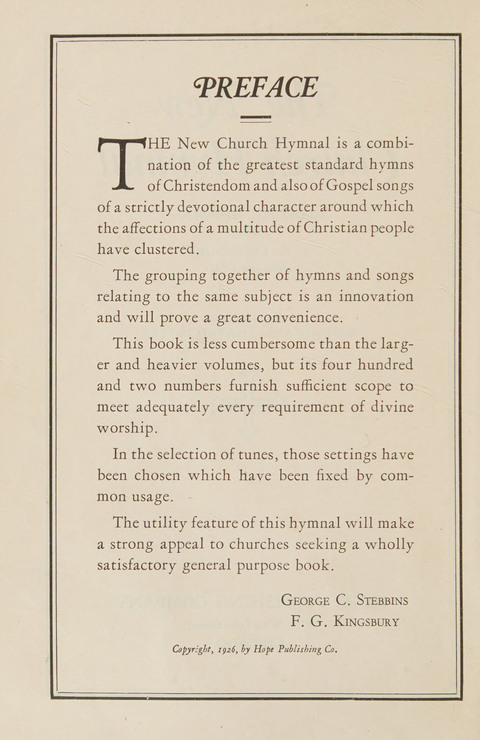 The New Church Hymnal page v