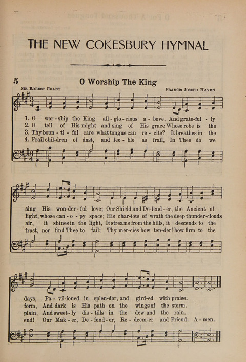 The New Cokesbury Hymnal: For General Use In Religious Meetings page 3