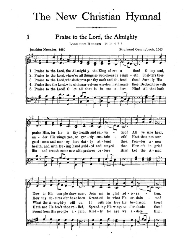 The New Christian Hymnal page 1