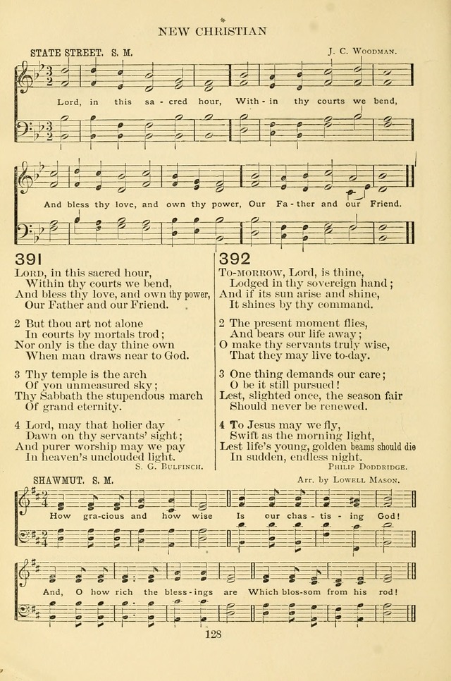 New Christian Hymn and Tune Book page 128