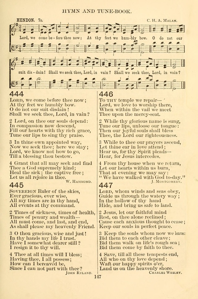 New Christian Hymn and Tune Book page 147