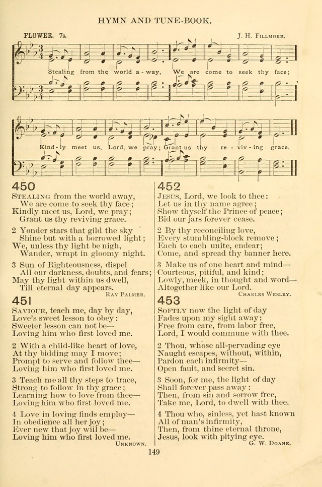 New Christian Hymn and Tune Book page 149