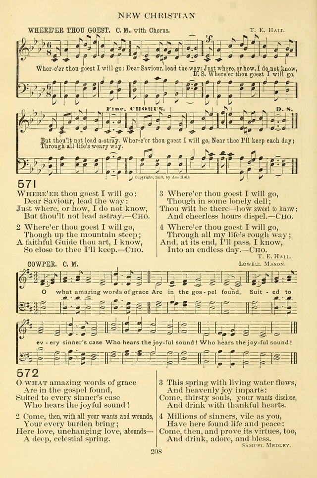 New Christian Hymn and Tune Book page 208