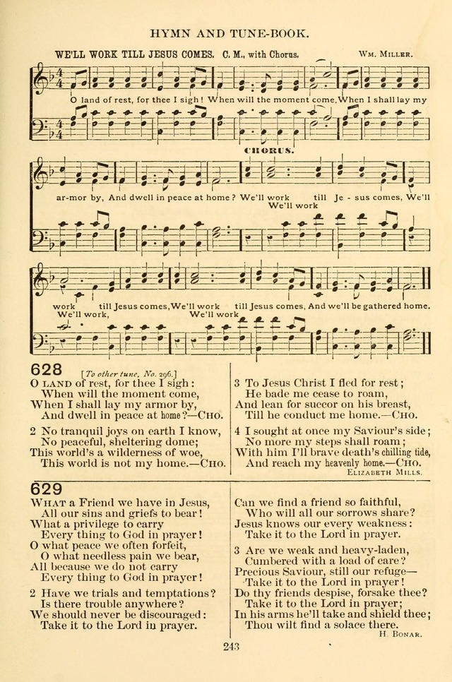 New Christian Hymn and Tune Book page 243