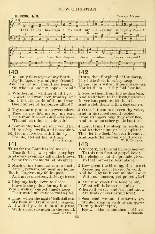 New Christian Hymn and Tune Book page 52