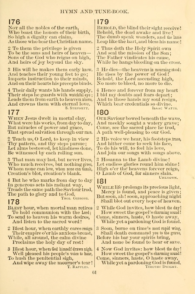 New Christian Hymn and Tune Book page 61