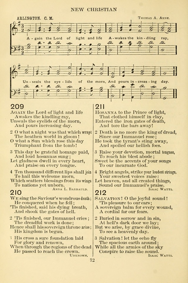 New Christian Hymn and Tune Book page 72