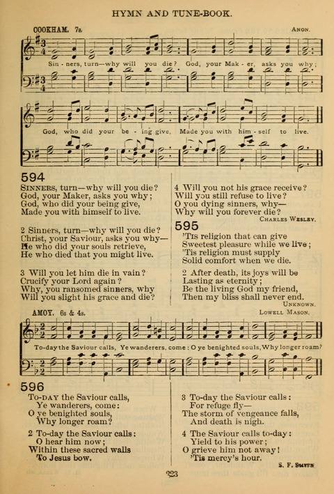 New Christian Hymn and Tune Book page 222