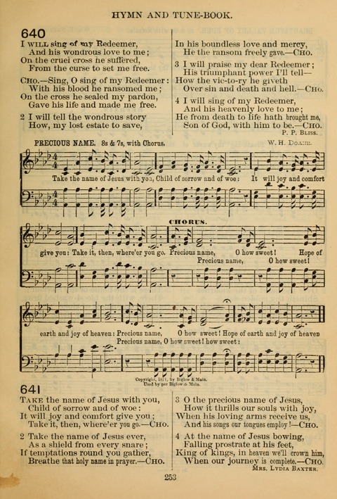 New Christian Hymn and Tune Book page 252