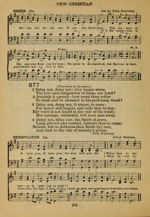 New Christian Hymn and Tune Book page 277