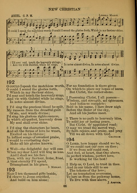 New Christian Hymn and Tune Book page 65