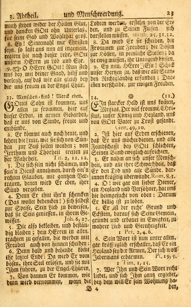 Neu-Eingerichtetes Gesang-Buch in Sich Haltend eine Sammlung (mehrentheils alter) Schöner lehr-reicher underbailicher Lieder... page 23