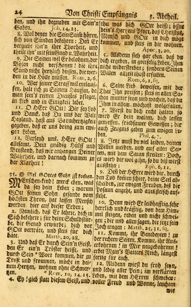 Neu-Eingerichtetes Gesang-Buch in Sich Haltend eine Sammlung (mehrentheils alter) Schöner lehr-reicher underbailicher Lieder... page 24