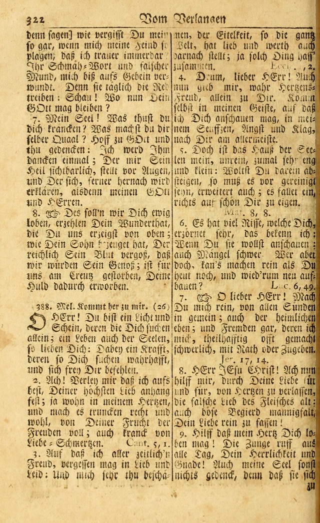 Neu-Eingerichtetes Gesang-Buch in Sich Haltend eine Sammlung (mehrentheils alter) Schöner lehr-reicher underbailicher Lieder... page 322