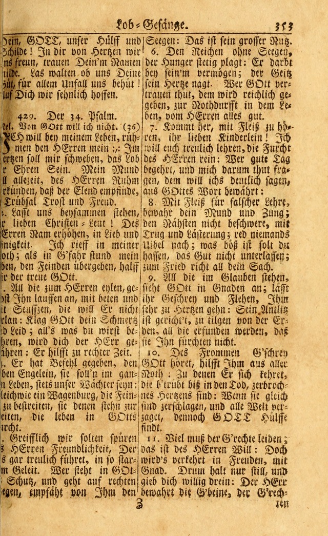 Neu-Eingerichtetes Gesang-Buch in Sich Haltend eine Sammlung (mehrentheils alter) Schöner lehr-reicher underbailicher Lieder... page 353