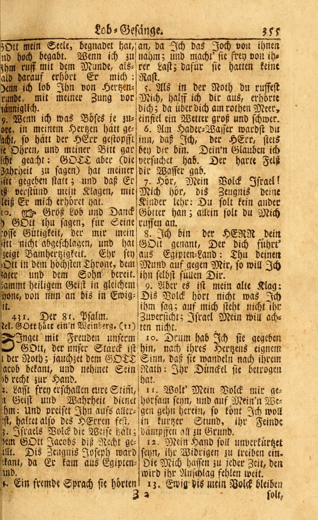 Neu-Eingerichtetes Gesang-Buch in Sich Haltend eine Sammlung (mehrentheils alter) Schöner lehr-reicher underbailicher Lieder... page 355