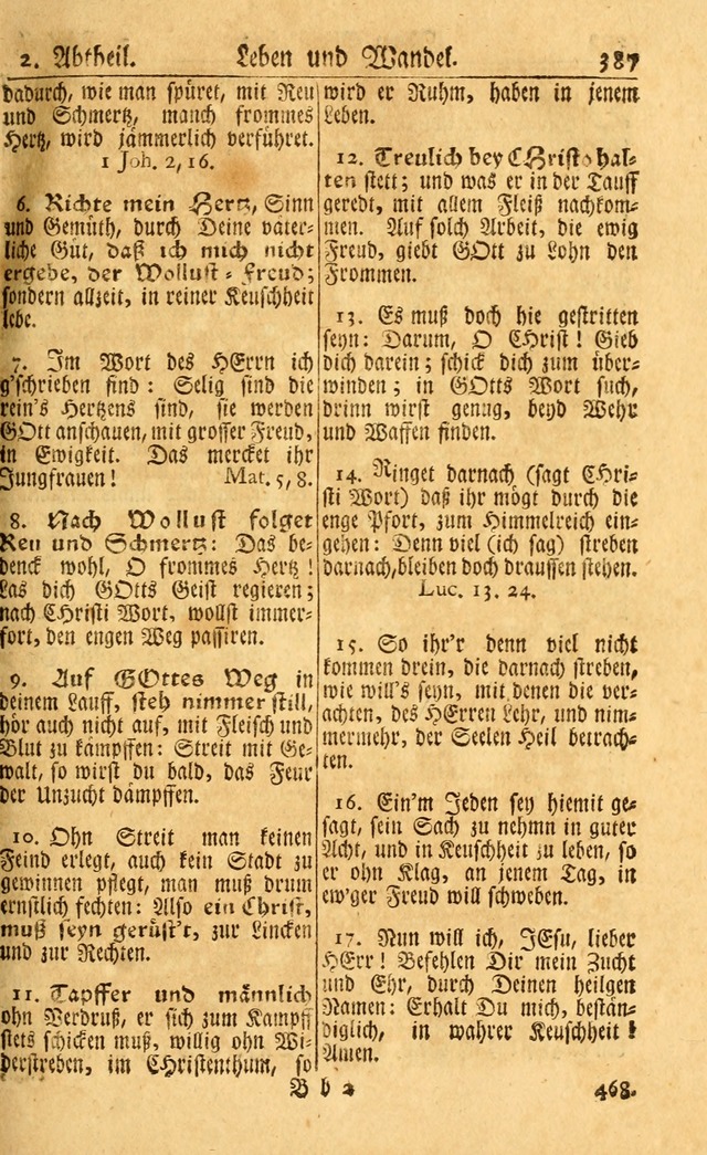 Neu-Eingerichtetes Gesang-Buch in Sich Haltend eine Sammlung (mehrentheils alter) Schöner lehr-reicher underbailicher Lieder... page 389