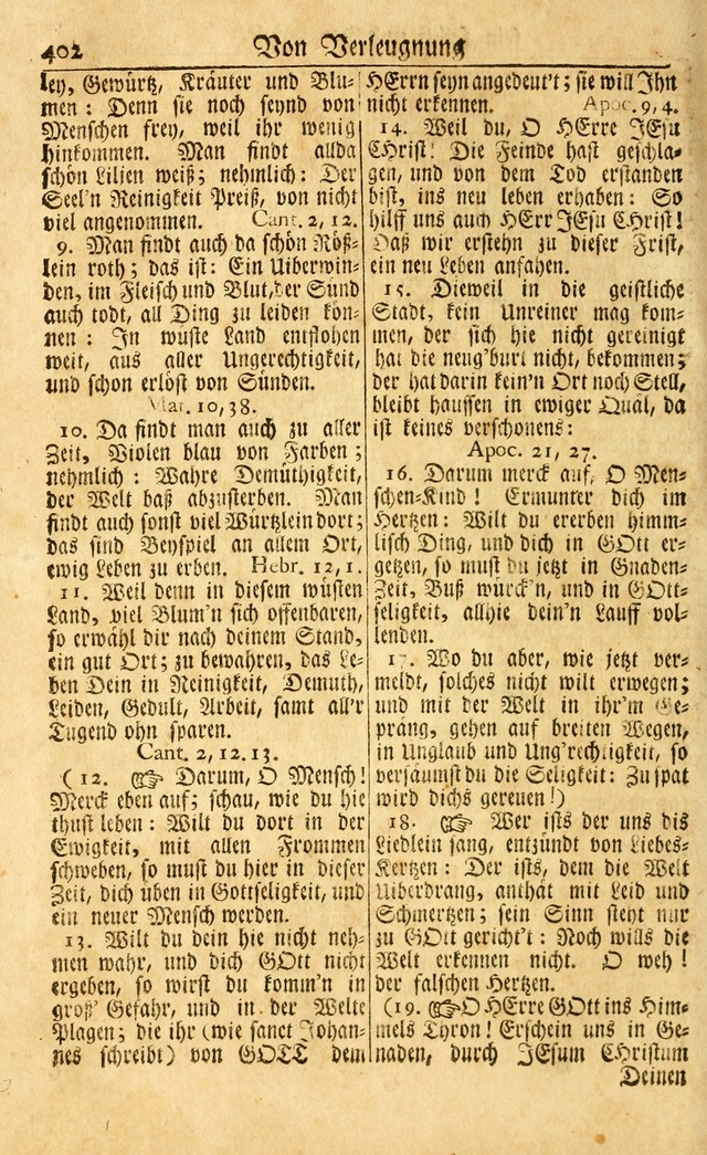 Neu-Eingerichtetes Gesang-Buch in Sich Haltend eine Sammlung (mehrentheils alter) Schöner lehr-reicher underbailicher Lieder... page 404