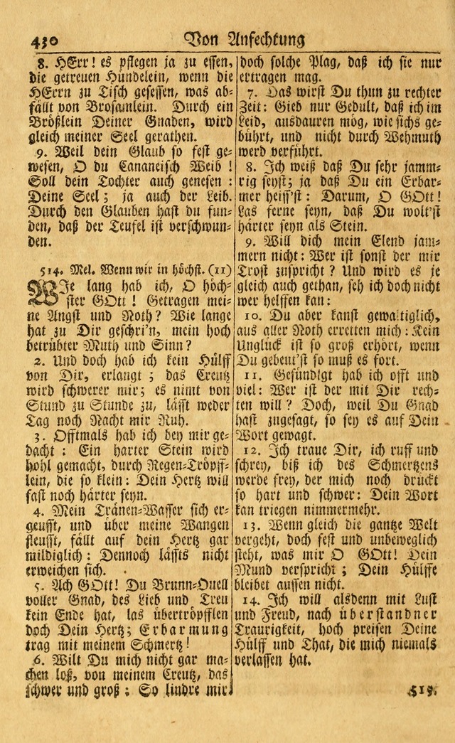 Neu-Eingerichtetes Gesang-Buch in Sich Haltend eine Sammlung (mehrentheils alter) Schöner lehr-reicher underbailicher Lieder... page 432