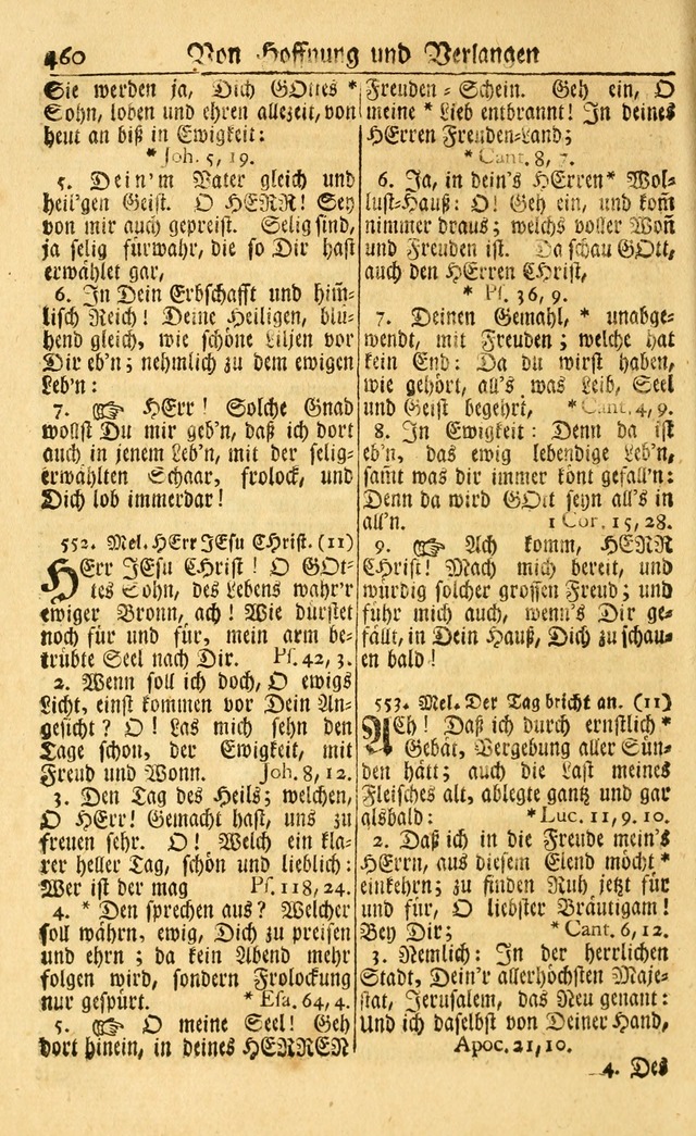 Neu-Eingerichtetes Gesang-Buch in Sich Haltend eine Sammlung (mehrentheils alter) Schöner lehr-reicher underbailicher Lieder... page 462