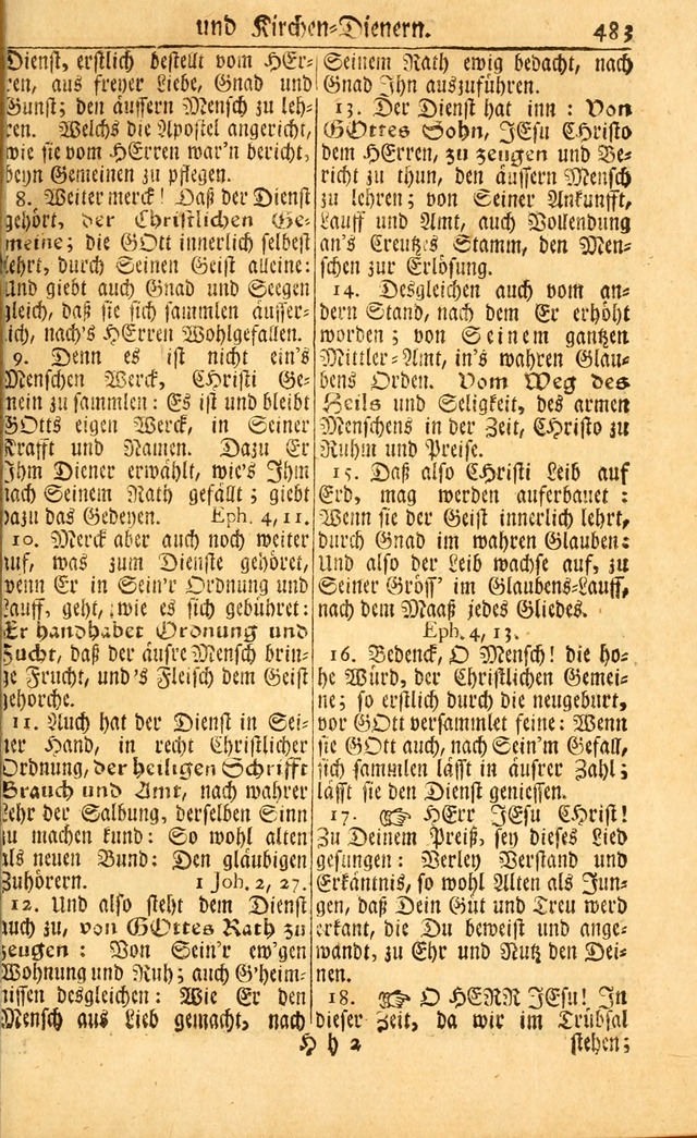 Neu-Eingerichtetes Gesang-Buch in Sich Haltend eine Sammlung (mehrentheils alter) Schöner lehr-reicher underbailicher Lieder... page 485