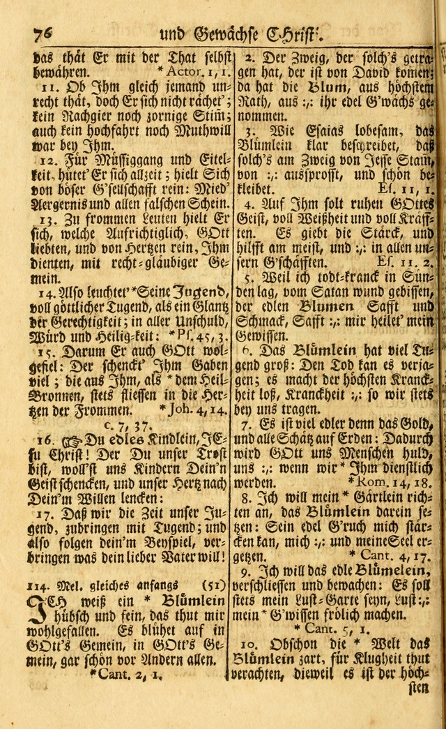 Neu-Eingerichtetes Gesang-Buch in Sich Haltend eine Sammlung (mehrentheils alter) Schöner lehr-reicher underbailicher Lieder... page 76