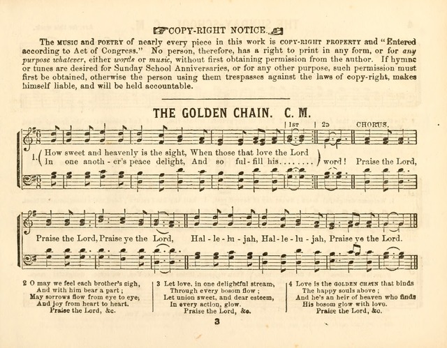 The New Golden Chain of Sabbath School Melodies: containing every piece (music and words) of the golden chain, with abot third additional page 3